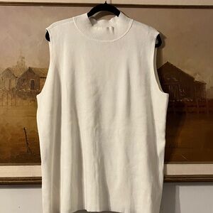 CJ Banks Classic Cream Sleeveless Mock Neck